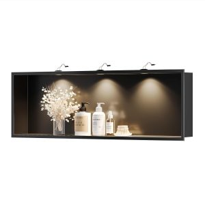 Neodrain Black Stainless Wall Niche with LED Light-0