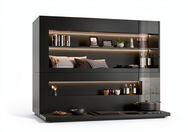 Uni-Green Shower Shelf with LED Light Black Modern-5