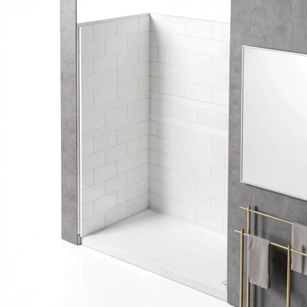 Shower Wall Panel Woodbridge Glossy White Set-13