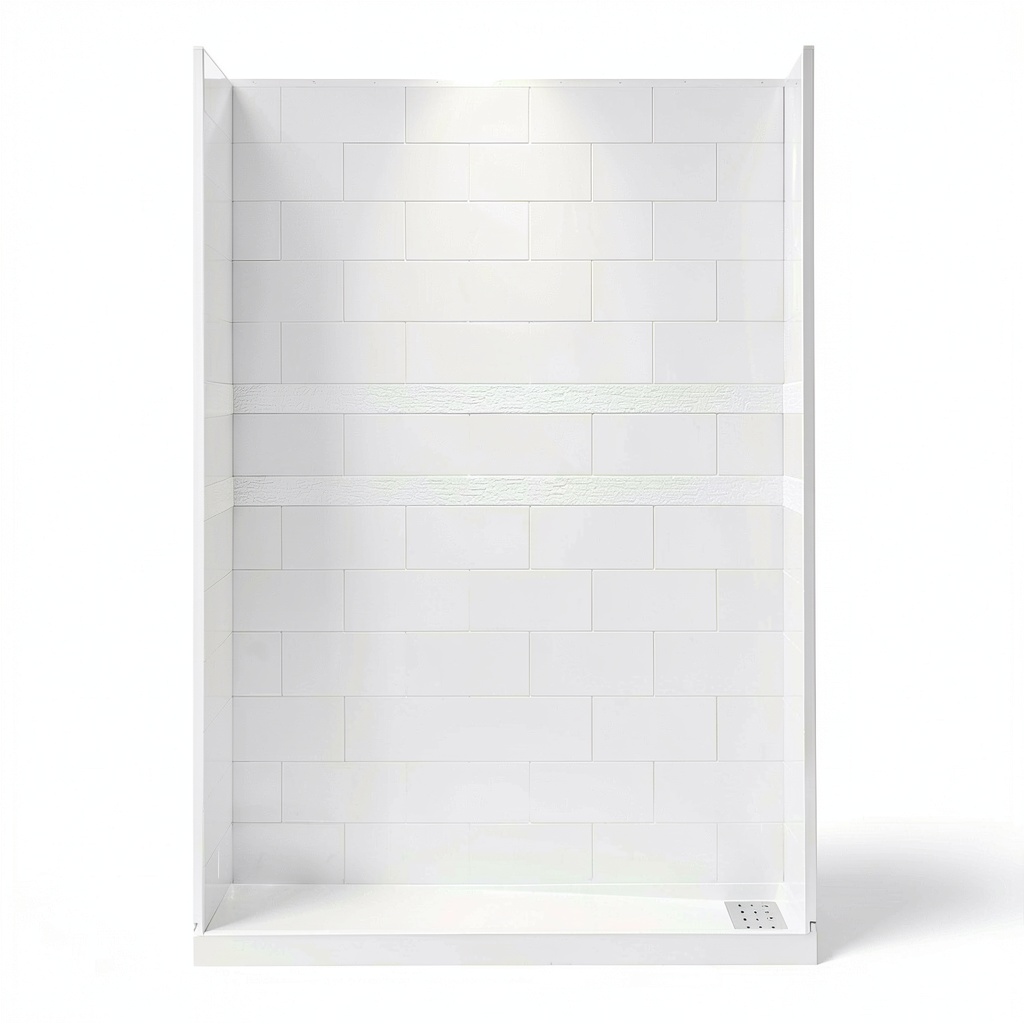 Woodbridge shower wall panels installed in a modern bathroom