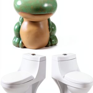 ROTUHEY Frog Ceramic Toilet Bolt Cap Green-0