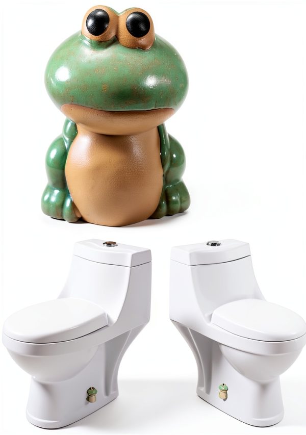 ROTUHEY Frog Ceramic Toilet Bolt Cap Green-0