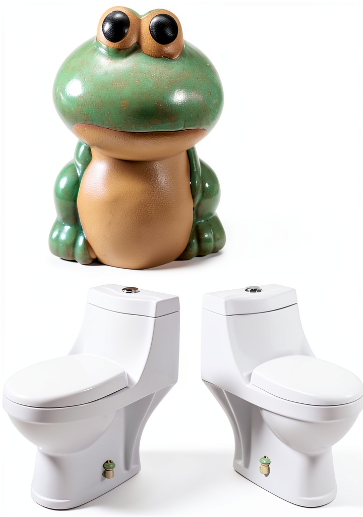 Ceramic toilet bolt cap with frog design
