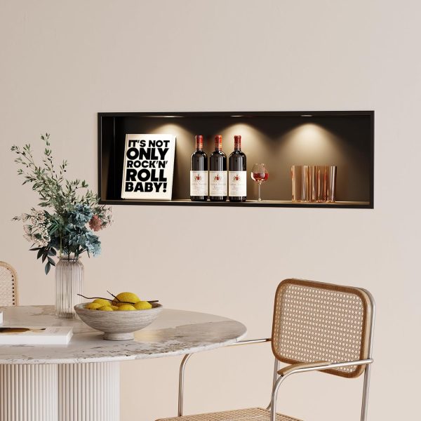 Neodrain Black Stainless Wall Niche with LED Light-5