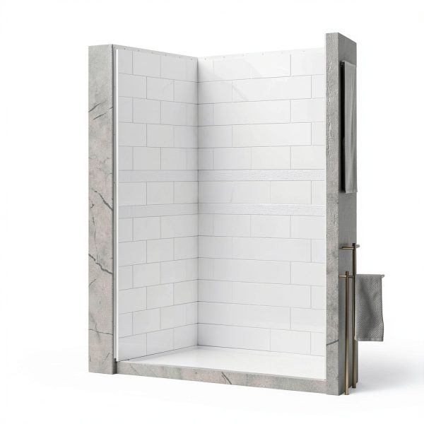 Shower Wall Panel Woodbridge Glossy White Set-1