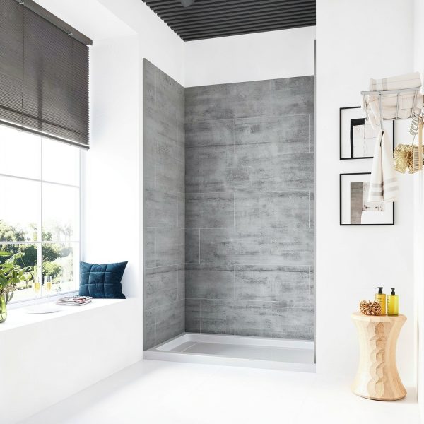 Ove Decors Grey Shower Wall Set for Bathroom-1