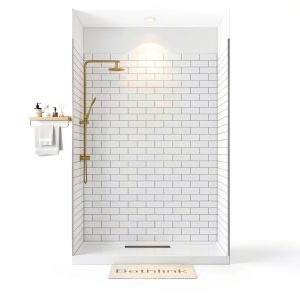 Shower Wall Panels Bathlink Solid Surface White-0
