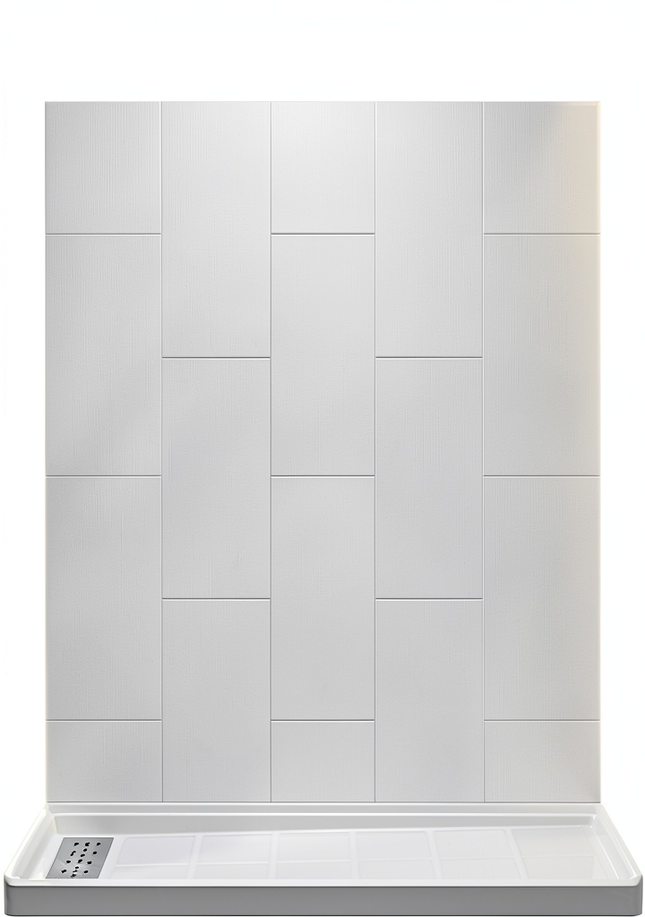 Installing Woodbridge Shower Combo Kit Matte White on a bathroom floor