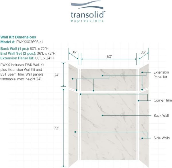Bathtub Surround Transolid Molded Bianca-3
