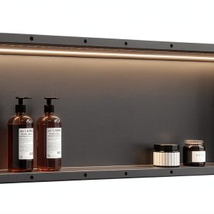 Uni-Green Shower Shelf with LED Light Black Modern-0