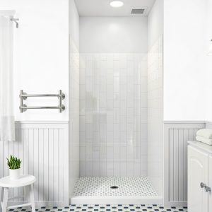 DreamLine White Modern Shower Wall Alcove-0