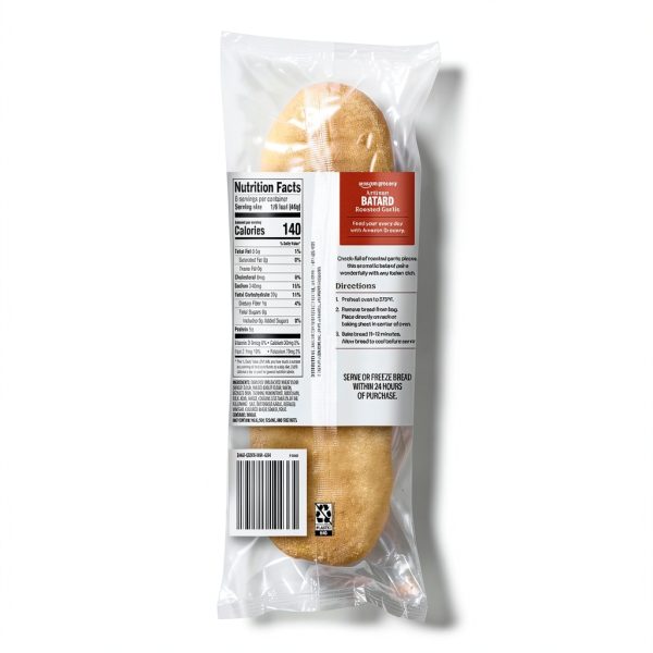 Amazon Grocery Roasted Garlic Batard Bake At Home Bread-3