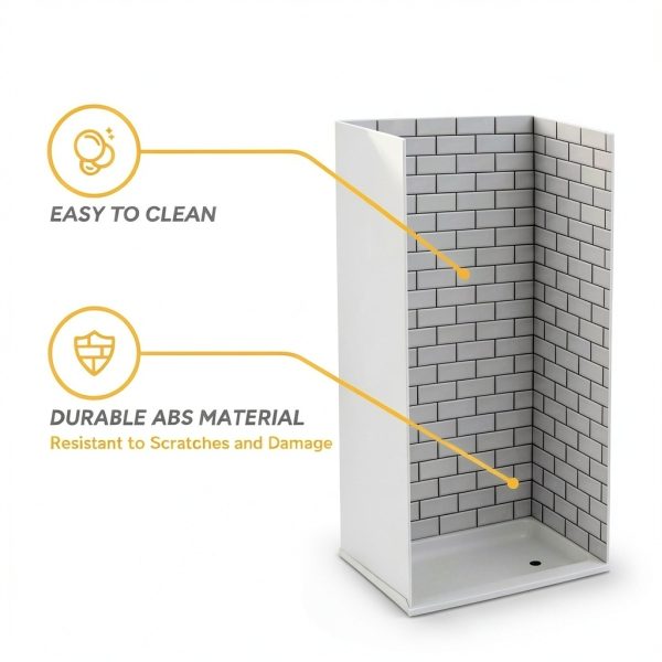 Shower Surround RecPro ABS Frameless Tile Design-3