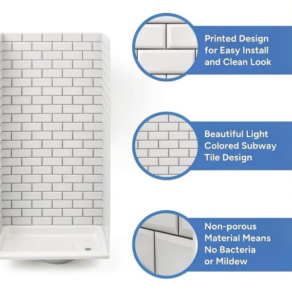 Shower Surround RecPro ABS Frameless Tile Design-4