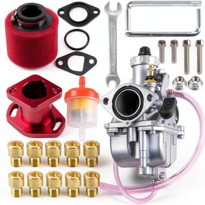 ORAEVY Predator 212cc Carburetor Intake Kit – Red Metal Mesh Filter-0