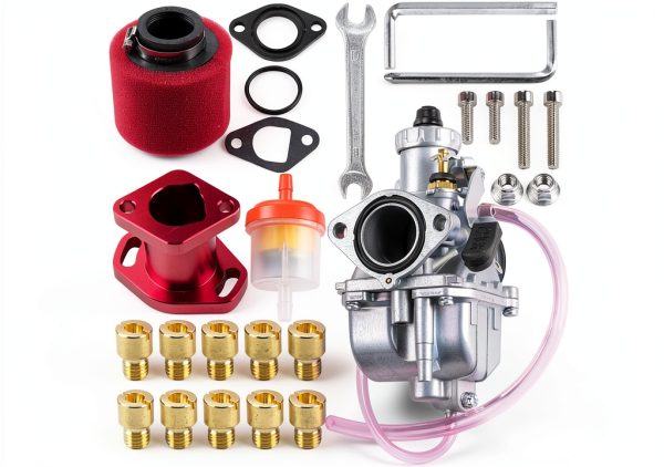 ORAEVY Predator 212cc Carburetor Intake Kit – Red Metal Mesh Filter-0