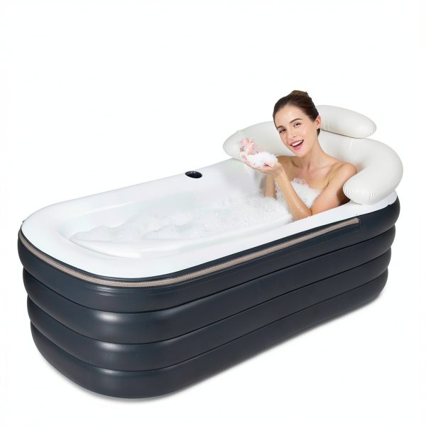 Inflatable Bathtub Crossing King Portable Freestanding Spa Tub Gray-1