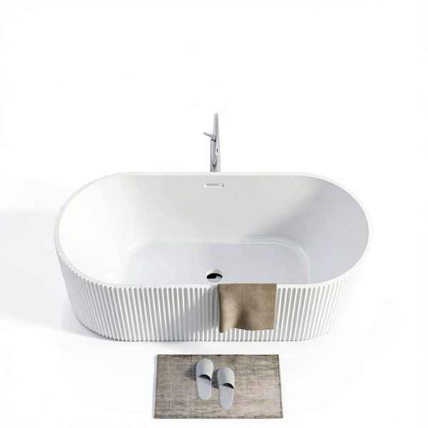 Acrylic Freestanding Bathtub GarveeHome White Modern 59 Inch-2