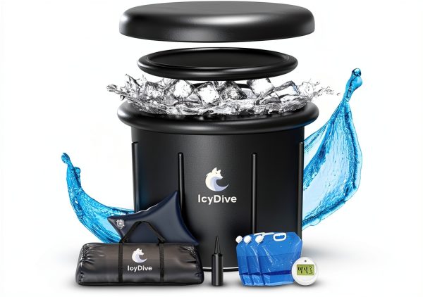 Cold Plunge Tub IcyDive 105GL Inflatable 5‑Layer Insulated – Black-0