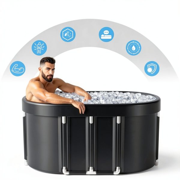 Ice Bath Tub Tomaje 129 Gal XL Oval Collapsible Plunge for Athletes-1
