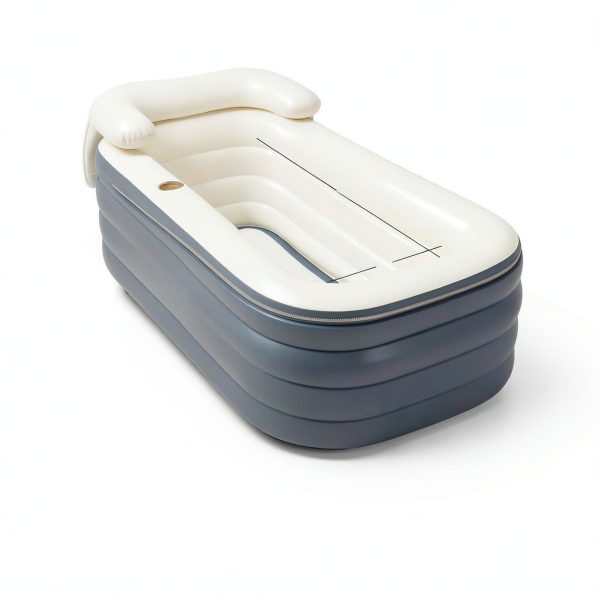 Inflatable Bathtub Crossing King Portable Freestanding Spa Tub Gray-5