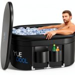 Ice Bath Tub YUEPOOL XL 140 Gallon Portable Freestanding Black Oval-0