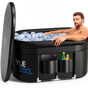 Ice Bath Tub YUEPOOL XL 140 Gallon Portable Freestanding Black Oval-0