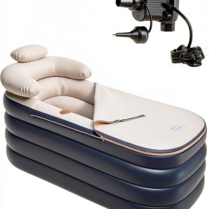 Inflatable Bathtub Crossing King Portable Freestanding Spa Tub Gray-0