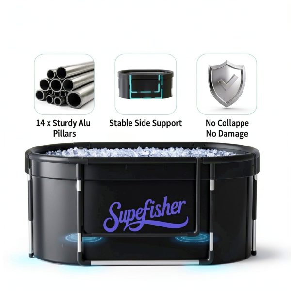 Ice Bath Tub Supefisher 129 Gal Oval Plunge Tub Insulated Cover-2