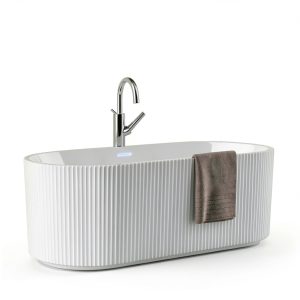 Acrylic Freestanding Bathtub GarveeHome White Modern 59 Inch-0