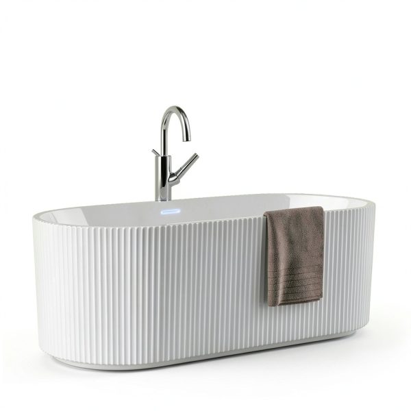 Acrylic Freestanding Bathtub GarveeHome White Modern 59 Inch-0