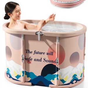 Ice Bath Tub Genrenyen 39in Oval Portable Freestanding Bathtub Blue-0
