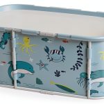 Portable Bathtub yoakaiax 45" Foldable Tub Blue Glossy Freestanding-0