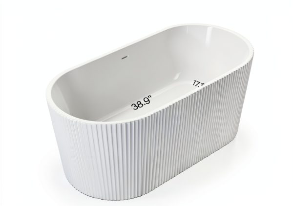 Acrylic Freestanding Bathtub GarveeHome White Modern 59 Inch-1