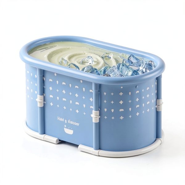Portable Bath Tub Genrenyen Foldable Gray 37.4x21.6x21.6-1