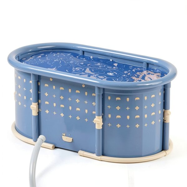 Portable Bath Tub Genrenyen Foldable Gray 37.4x21.6x21.6-2