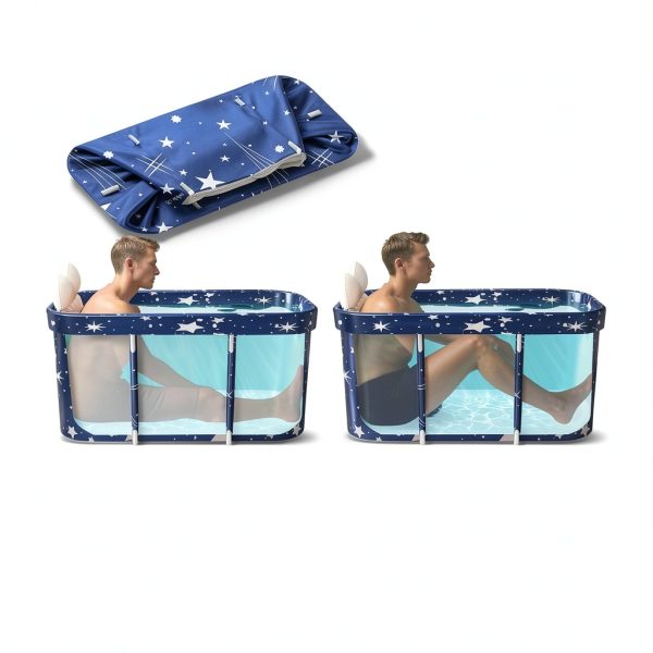Portable Bathtub, Foldable Bathtub for Adults, Separate Family Bathroom SPA Therapy Tub for Shower Stall, Soaking Hot SPA and Ice Bath Tub, 45.3''x23.6''x19.7''-3
