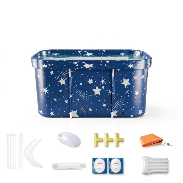 Portable Bathtub, Foldable Bathtub for Adults, Separate Family Bathroom SPA Therapy Tub for Shower Stall, Soaking Hot SPA and Ice Bath Tub, 45.3''x23.6''x19.7''-1