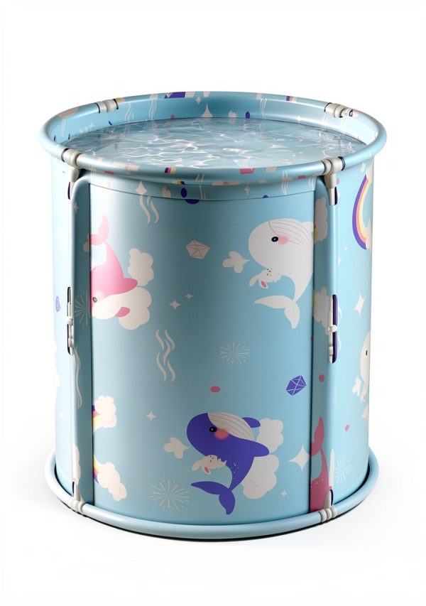 Portable Bathtub Onebook Foldable Spa Tub Ocean Blue 21.65x23.62in-0