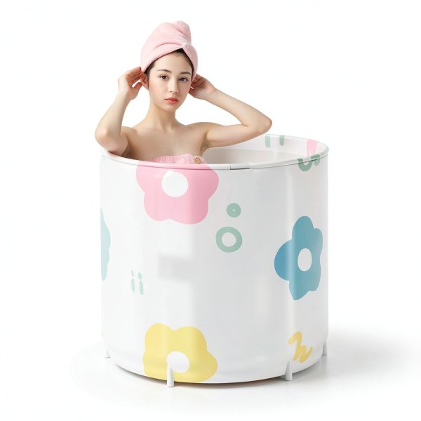 Portable Bathtub Genrenyen PVC Spa – Flower 27.5 Inch Insulated-2