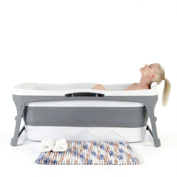Portable Bathtub for Adult - Extra Large 56" Foldable Collapsible Tub-0