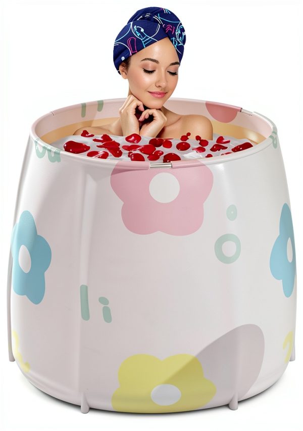 Portable Bathtub Genrenyen PVC Spa – Flower 27.5 Inch Insulated-0