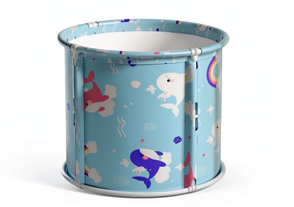 Portable Bathtub Onebook Foldable Spa Tub Ocean Blue 21.65x23.62in-2