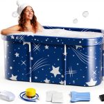 Portable Bathtub, Foldable Bathtub for Adults, Separate Family Bathroom SPA Therapy Tub for Shower Stall, Soaking Hot SPA and Ice Bath Tub, 45.3''x23.6''x19.7''-0